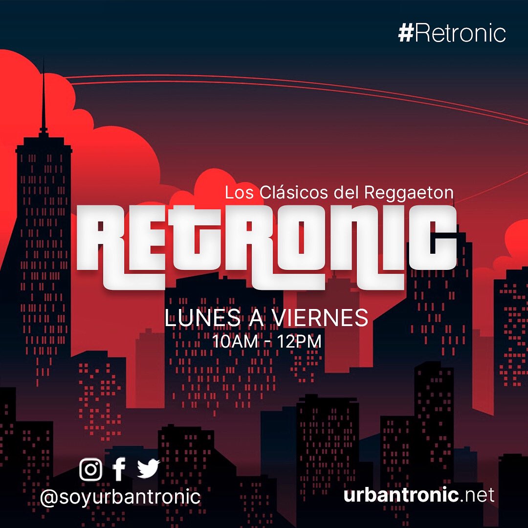 soyurbantronic's tweet photo. Los clΓ‘sicos del reggaeton π₯π los escΓΊchas en #Retronic
Lunes a Viernes por:
https://t.co/5riTiAdCYl https://t.co/q43OoiN2tU