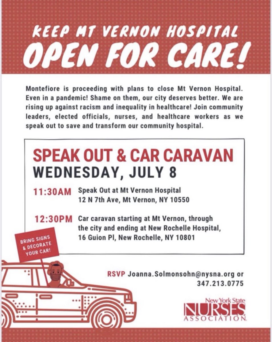 AndomForNY's tweet photo. You would think a global pandemic would stop Montefiore from closing the only hospital in Mt. Vernon, one of NY’s largest cities...

We’re out here in Mt. Vernon to #SaveMVH because our lives &amp; community depend on it. https://t.co/fbutXWy4tE