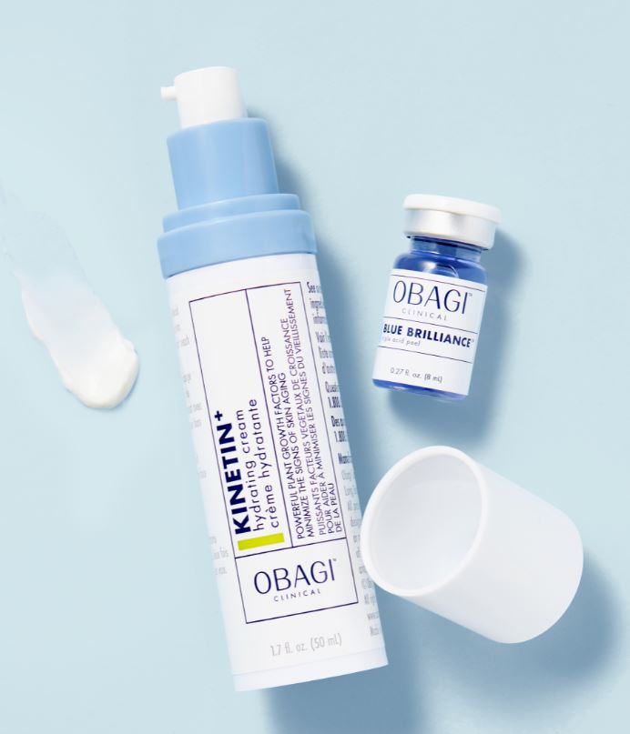 ObagiClinical's tweet photo. The perfect duo! After using the Blue Brilliance™ Triple Acid Peel, we recommend using a mild moisturizer such as the Obagi Clinical Kinetin+ Hydrating Cream.  This cream may be used to help minimize dryness and redness as needed https://t.co/UeBqM2q1R1