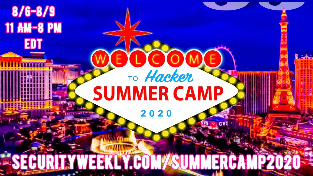 maldermania's tweet photo. Do you want to participate in @securityweekly Virtual Hacker Summer Camp? 

Visit https://t.co/EbGHqsYL9w for pricing and availability! https://t.co/hwlcnIrXpZ