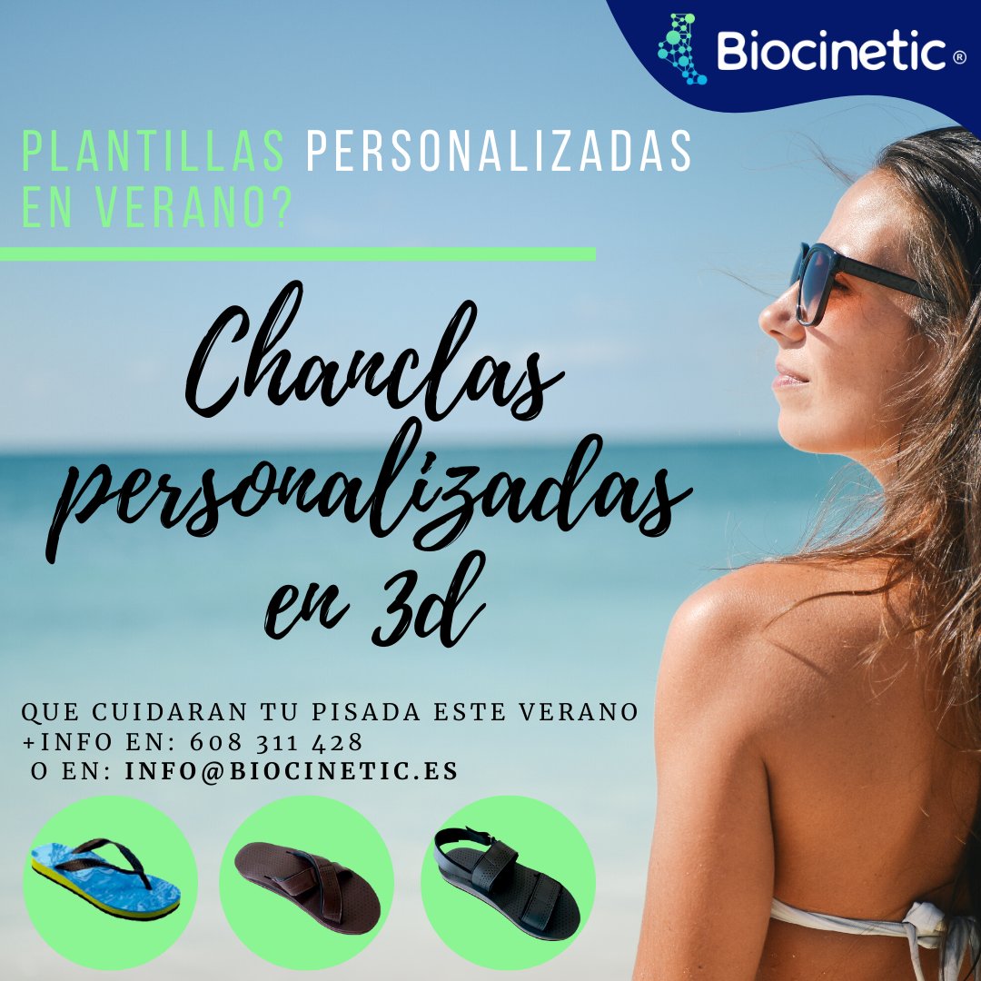 ¿Utilizas plantillas en verano? Te traemos la solución, chanclas y sandalias con plantillas personalizadas mediante impresión 3D adaptadas a la horma. Increíble verdad?, +info: info@biocinetic.es #Malaga #podologia #verano #biocinetic