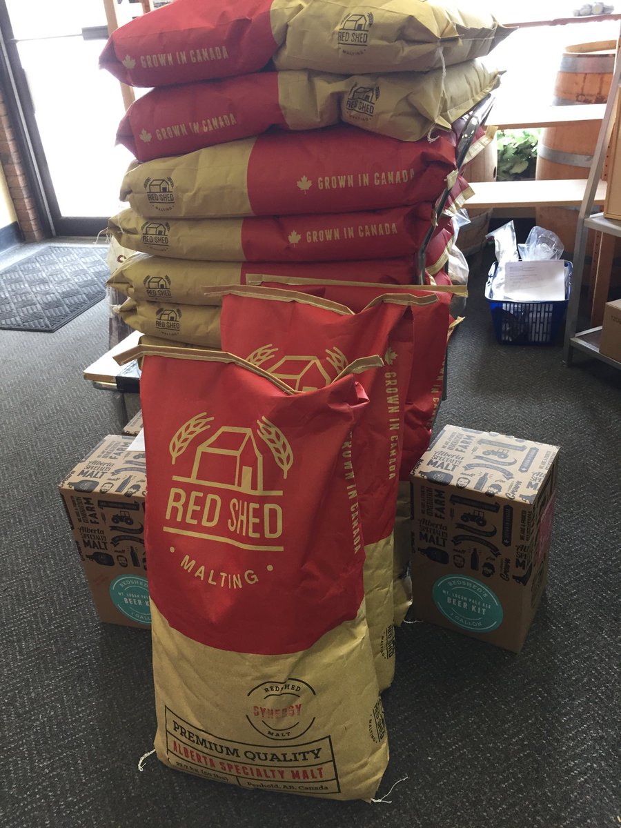 Grapes2GlassYYC's tweet photo. Big thanks to Red Shed for the latest shipment of malt. https://t.co/hpMZLk8XsH