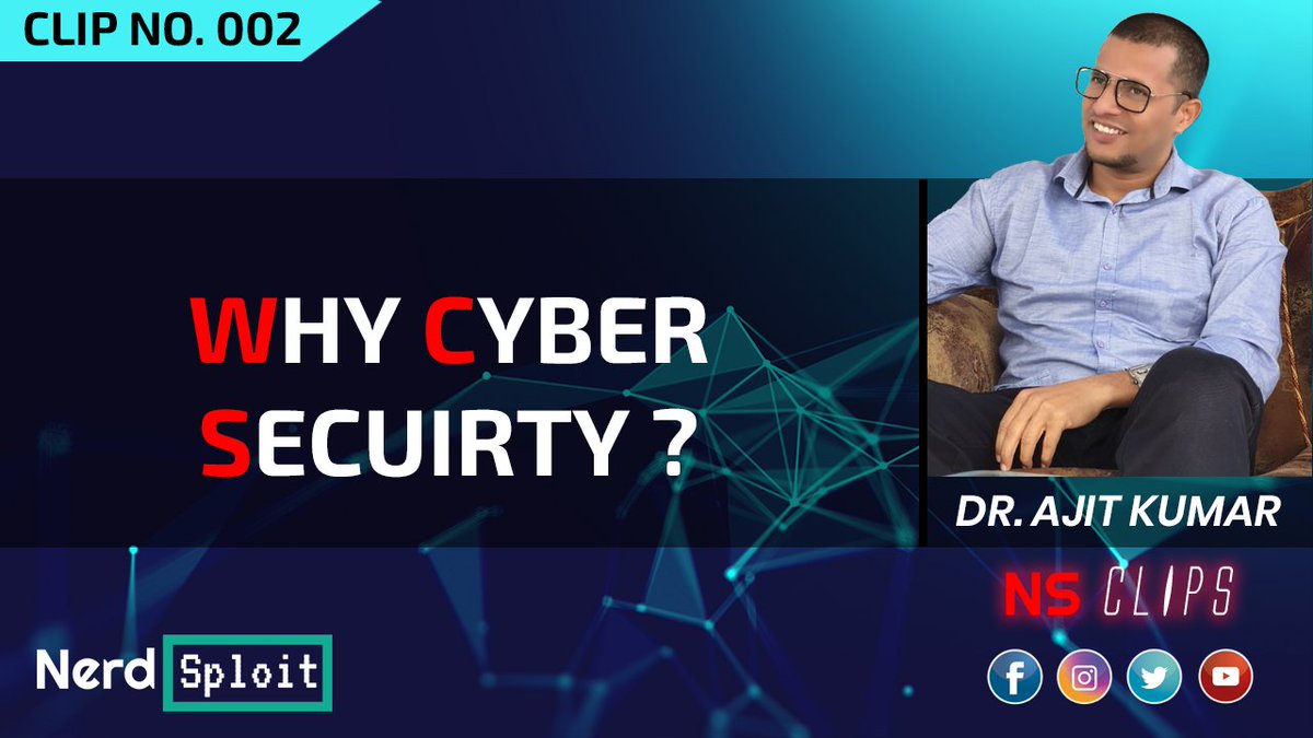 NerdsploitNS's tweet image. Check out our Nerdsploit youtube channel for Webinar on &quot;Caarers in Cyber Security&quot; by Dr. Ajit Kumar (@urwithajit9)   youtube.com/playlist?list=… via @YouTube 
.
.
#cybersecurity #programming #coding #security #infosec #technology #computerscience #jobs  #hacker #hacking #nerdsploit