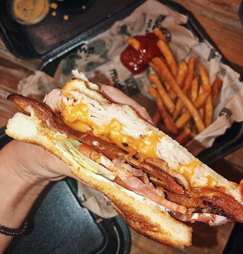 mudtownalabama's tweet photo. Featuring our Texas Club 😋. Ham, turkey, bacon, swiss and cheddar cheeses with herb mayo, lettuce and tomato on grilled texas toast. Served with honey mustard for dipping. Thx @mmmunchin for the tag. #eatmud #texasclub @RestaurantRaidr @Bham4Lunch @now_bham @alabamafoodist https://t.co/32MPAqim0P