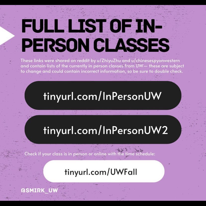 ninaulb's tweet photo. If you’re an international student looking for in-person classes check out this google sheet(has classes for a lot of universities): https://t.co/qEIvK4iHvU. If you’re a UW student, check out the links in the photo as well. Feel free to share this w anyone that can benefit! https://t.co/paP6SIhbtk