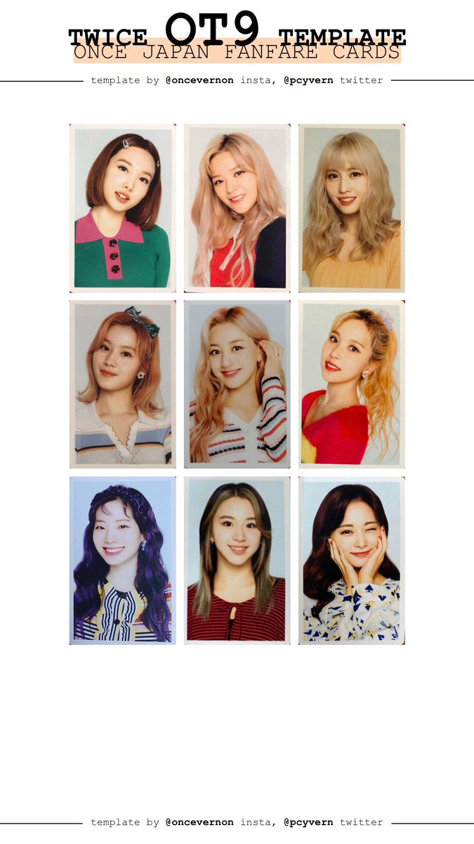 TWICE ツウィ Fanfare ハイタッチ ソロトレカ ONCE JAPAN also did an ot9 for the once japan version fanfare cards!!