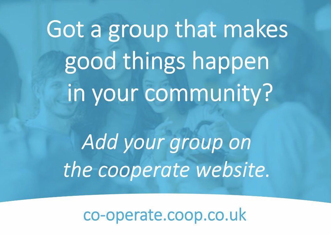 Are you a local group? Co-operate can help you:

🔹tell more people about the impact your group has in the community
🔹influence potential funders &amp; find volunteers
🔹find people to join your group
🔹promote your group and activities
🔹find equipment and resources