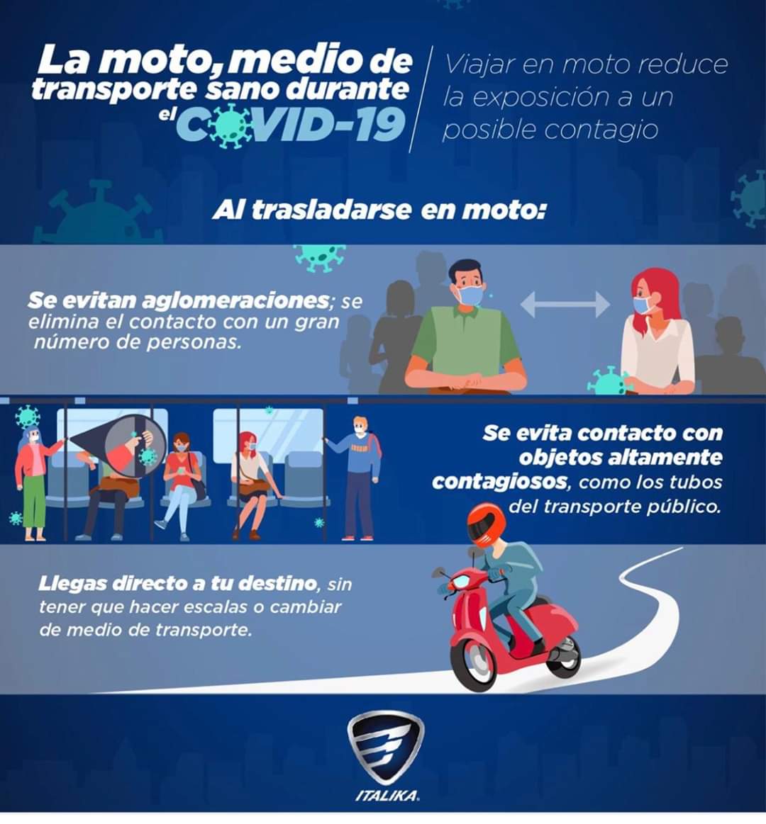 SIMM_Mexico's tweet photo. Viajar en moto reduce la exposición a un posible contagio del virus COVID-19.
¡No bajes la guardia y protégete!
Vía: Italika / Alterpraxis 
#SIMM2020 #Italika #coronavirus #FelizMiercoles #COVIDー19 #moto https://t.co/Z0nSZgtOdX