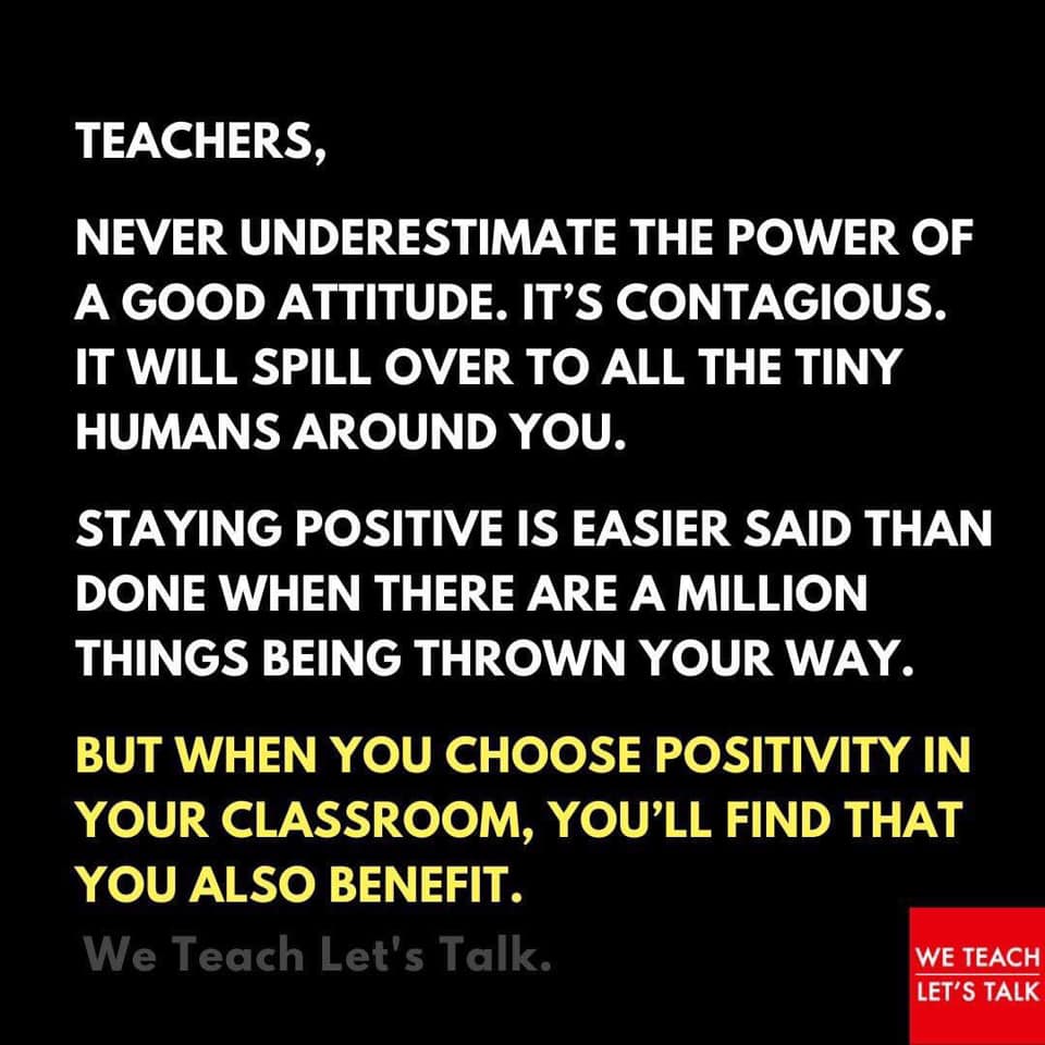 Refuse2Reinvent's tweet image. A good attitude doesn’t mean all smiles. Being positive doesn’t mean being silent. It means you see the problems (are probably pissed about them) and are a part of the solution!  These are difficult times for EVERYONE. Let’s stay positive. 👍 #teachinginapandemic