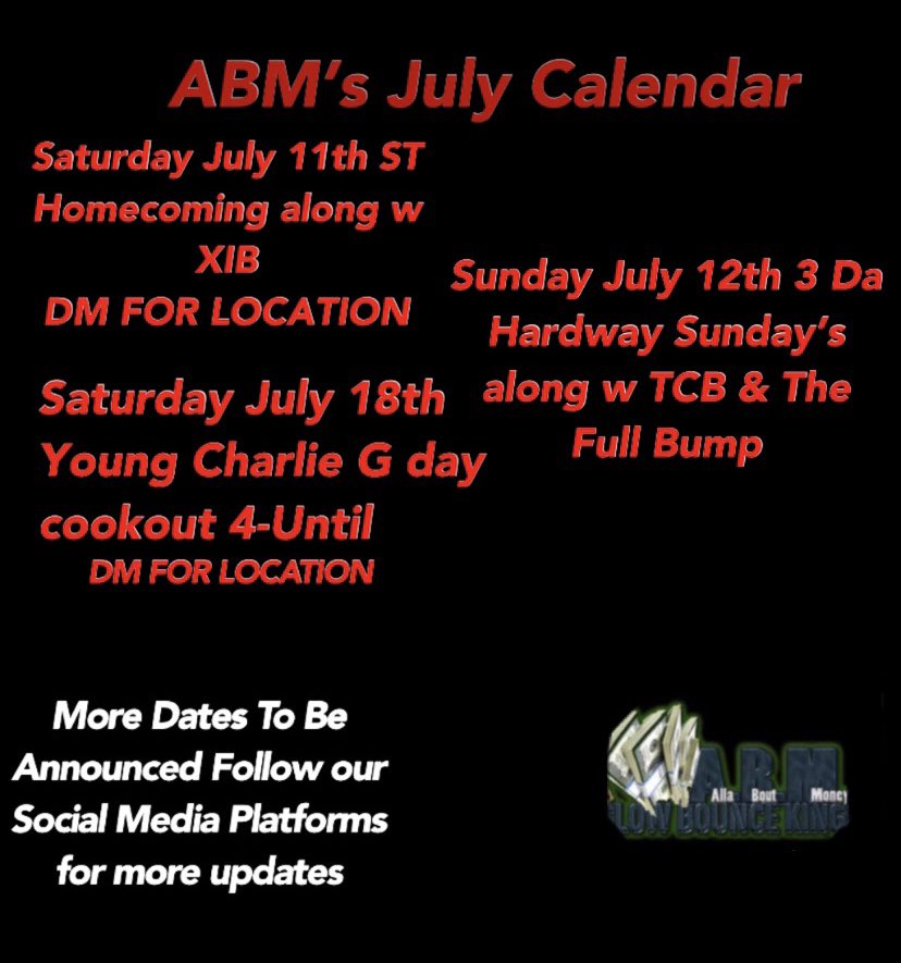 More dates to be announced!! Come party w the SlowBounceKingz 😎