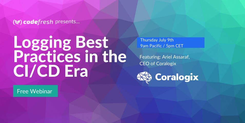 codefresh's tweet photo. Join @Coralogix and @codefresh tomorrow at 9am PT for "Logging Best Practices in the CI/CD Era". 

#CICD #CI #CD #Free #CodefreshLive #Troubleshoot #DevOps #EdTech #learning #webinar 

🗓️ Register now: https://t.co/I0nbku8b2F https://t.co/M86uBiJw9f