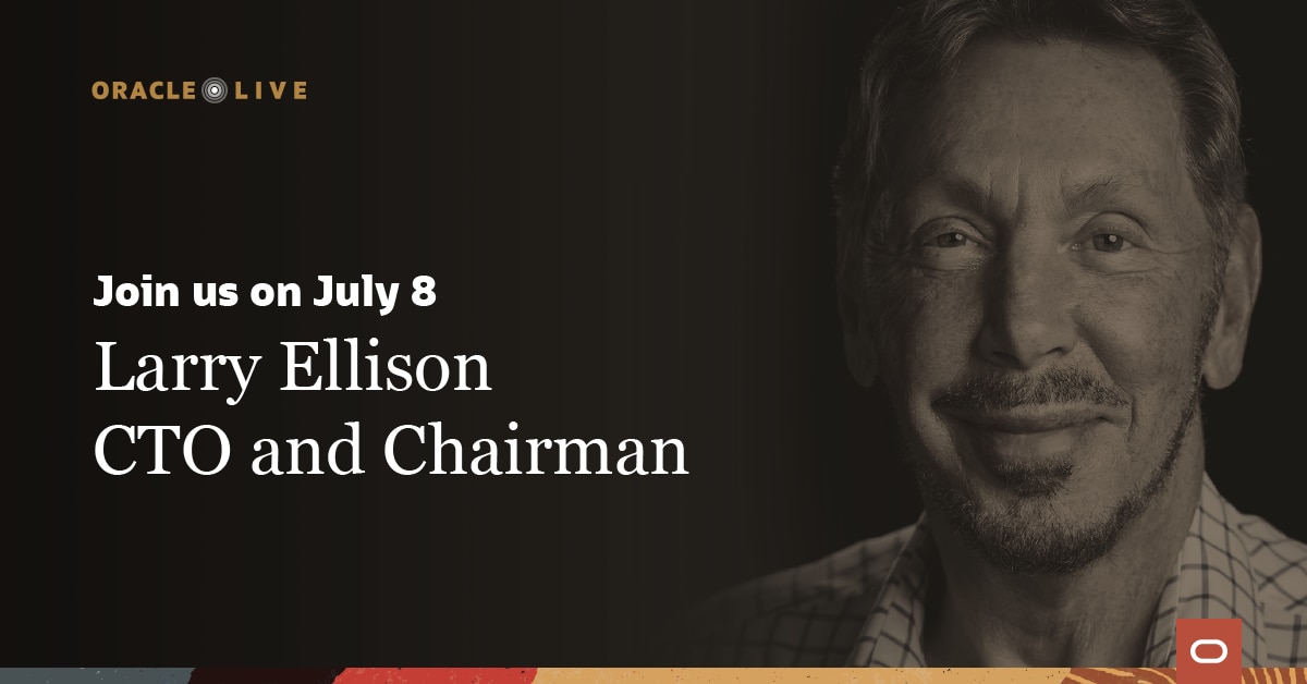 OracleDatabase's tweet image. Happening now! Tune in live to hear from Larry Ellison on how we&apos;re opening up the world of #cloud #OracleLive ora.cl/tL85M