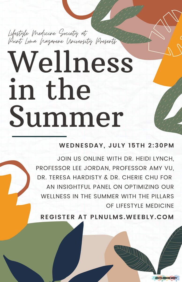 Join <a href="/plnu_lms/">plnu_lms</a> next week (July 15th) as they host a panel of healthcare professionals sharing how to optimize your well-being this summer through lifestyle medicine!