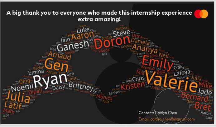 Our time with the summer interns has flown by!! Caitlyn rocked her final presentation today and had probably the cutest closing slide I've ever seen ❤️🧡💛 <a href="/wearemastercard/">We Are Mastercard</a> #mastercard #priceless