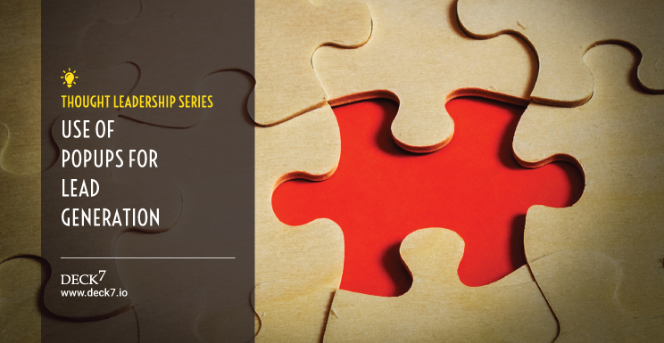 Take a look at some different types of #Popups that #marketers can implement on their website to build a strategy that generates #leads and revenue.

bit.ly/use-of-popups-…

#leadgeneration #b2bmarketing #deck7