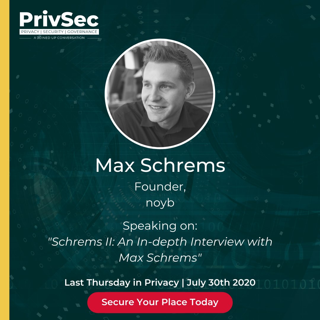 RISK_events's tweet photo. #SchremsII is the second case concerning #Facebook's transfer of personal data to the US. The outcome of the case is expected on 16 July

This interview with @maxschrems will discuss the result of the ground-breaking case &amp; what it will mean for business

https://t.co/PvBPOAH4g1 https://t.co/vivB25x3Jl