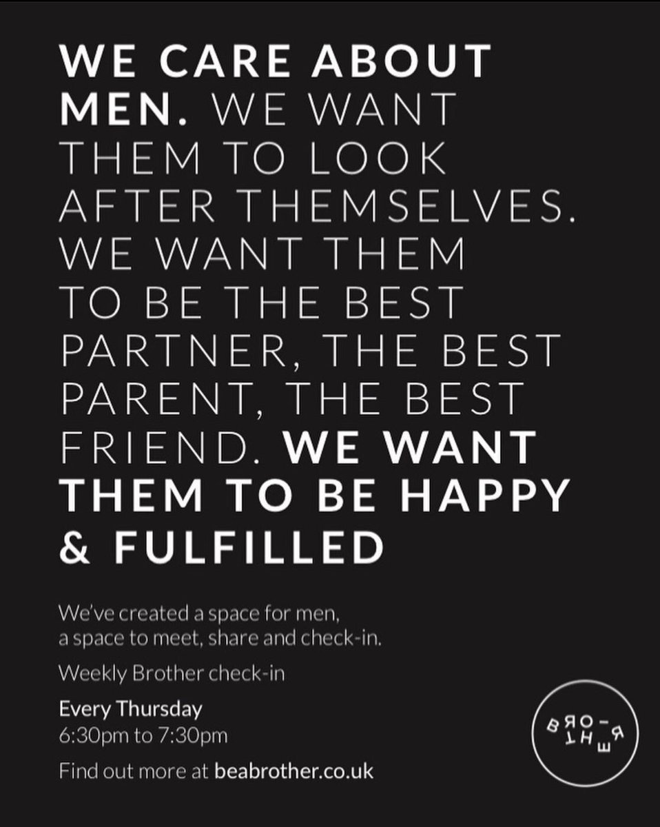 be_a_brother's tweet photo. Every Thursday 6:30pm to 7:30pm. 

https://t.co/A46KTV8wEQ

#beabrother #catford #lewisham #greenwich #bromley #menshealth #mentalhealth https://t.co/2BlbRLkp35