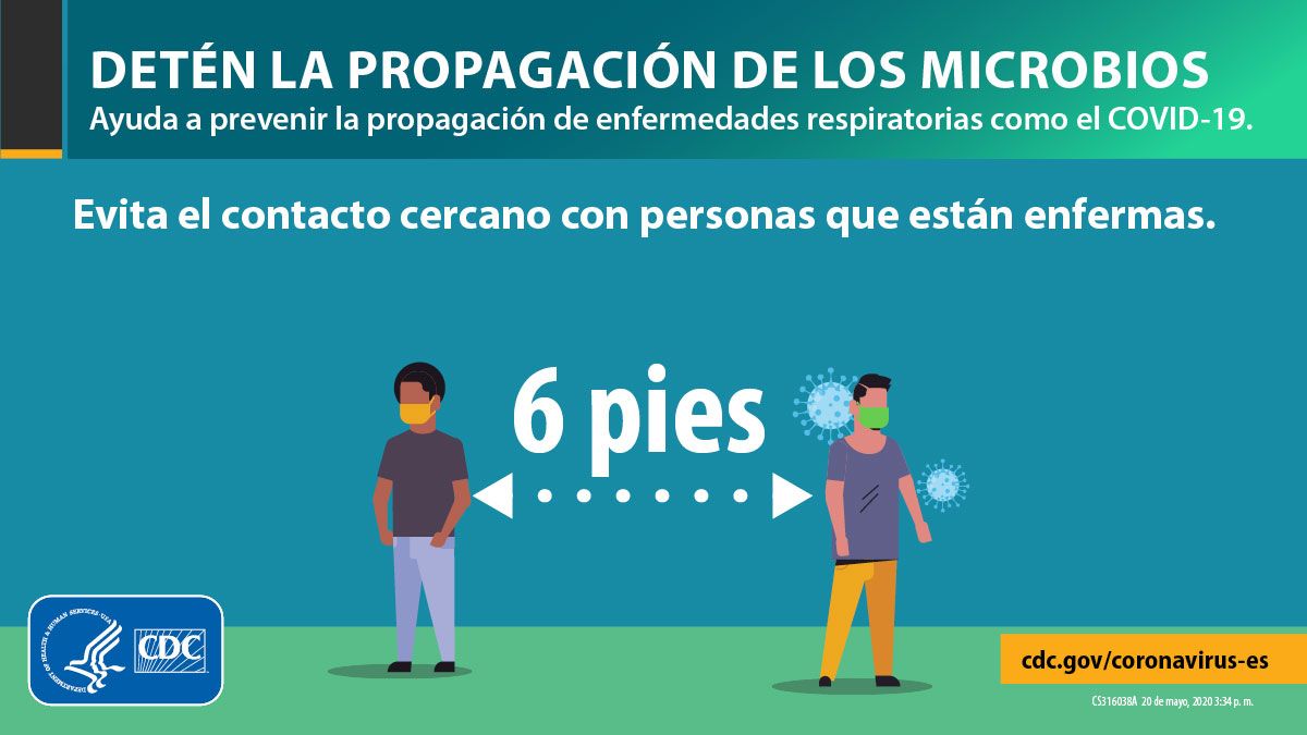 UseCondomSense's tweet image. Practica el distanciamiento social manténgase a seis pies de otras pesrsonas. 
Practique hábitos saludables, como lavarte las manos por al menos 20 segundos y quedarte en casa si estás enfermo y así ayudar a prevenir la propagación del #COVID19. Vea: j.mp/2O8fZM0