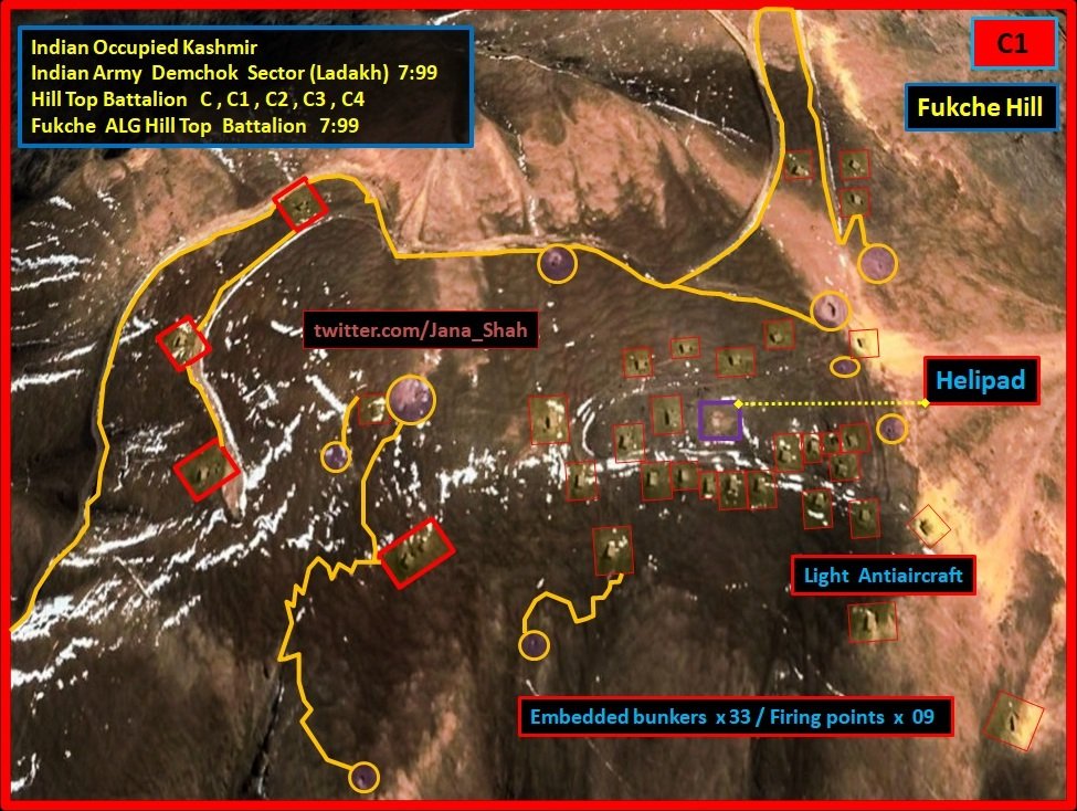Jana_Shah's tweet photo. [3]
#IndianArmy massive infrastructure in #Ladakh in violation of 1962 accord on #LAC 

#Demchok Sector
Hill Top Battalion  
#Fukche ALG Hill Top  Battalion  
Embedded bunkers/anti-aircraft defence

#IndiaChinaFaceOff 
#Galwan 
Occupied #Kashmir https://t.co/A5z7DVUcc7