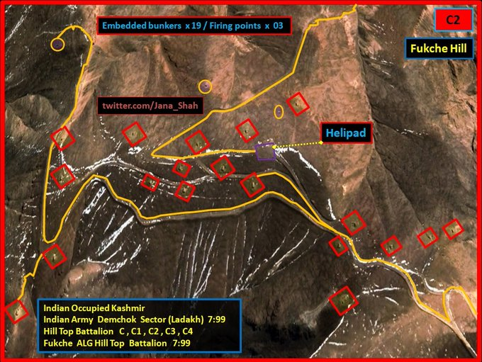 Jana_Shah's tweet photo. [3]
#IndianArmy massive infrastructure in #Ladakh in violation of 1962 accord on #LAC 

#Demchok Sector
Hill Top Battalion  
#Fukche ALG Hill Top  Battalion  
Embedded bunkers/anti-aircraft defence

#IndiaChinaFaceOff 
#Galwan 
Occupied #Kashmir https://t.co/A5z7DVUcc7