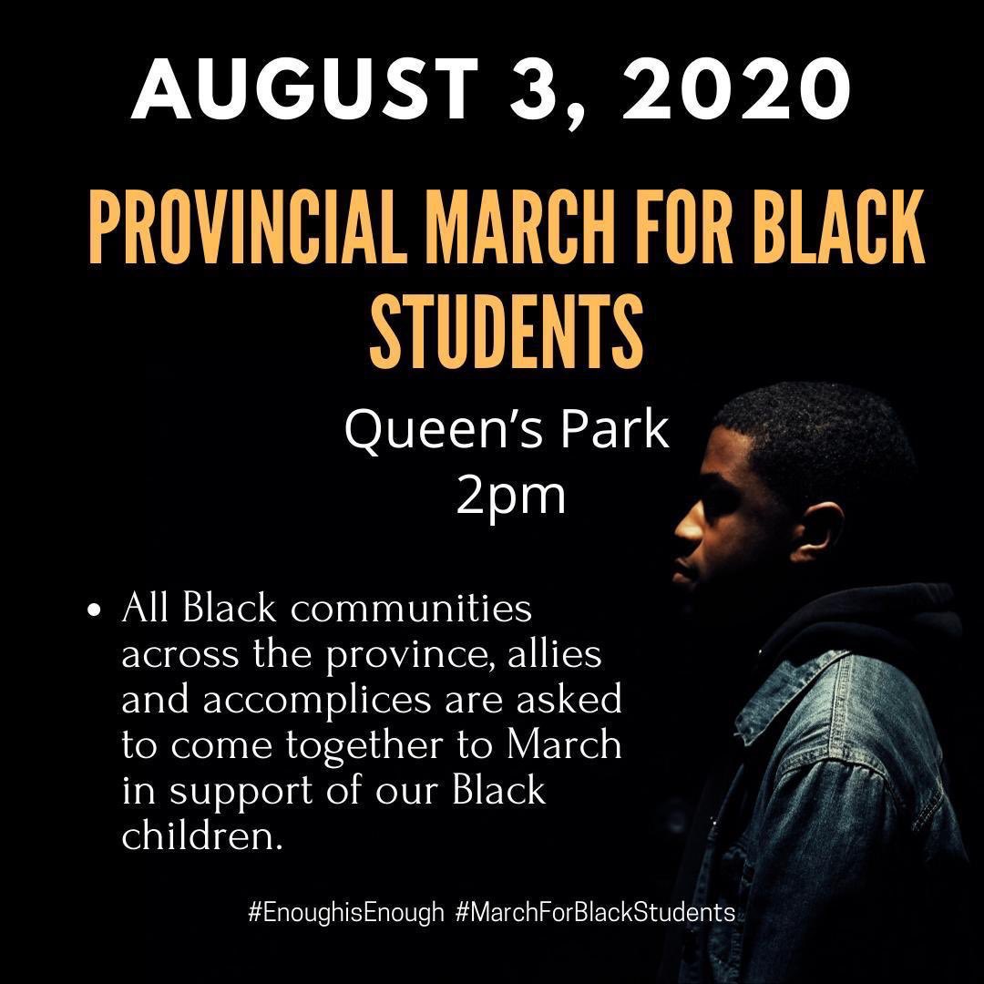 “What hurts one of us, hurts all of us.” On August 3rd- we will be marching for #Blackstudents. Help us keep this momentum and join your voice with ours. We need everyone out in force as we march for an inclusive and peaceful education system for our kids. #EnoughIsEnough