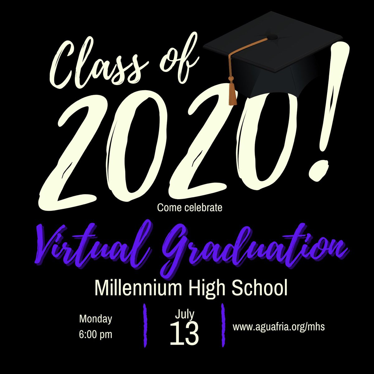 Please join us Monday 7/13 @ 6pm to recognize the Class of 2020!