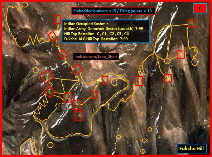 Jana_Shah's tweet photo. [3]
#IndianArmy massive infrastructure in #Ladakh in violation of 1962 accord on #LAC 

#Demchok Sector
Hill Top Battalion  
#Fukche ALG Hill Top  Battalion  
Embedded bunkers/anti-aircraft defence

#IndiaChinaFaceOff 
#Galwan 
Occupied #Kashmir https://t.co/A5z7DVUcc7