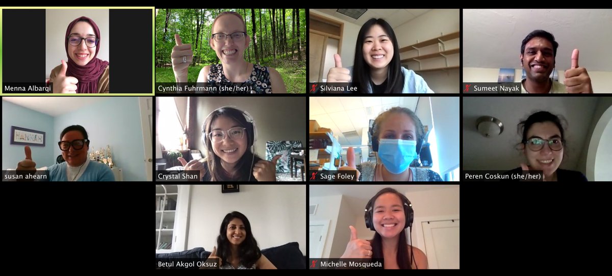 CnFuhrmann's tweet photo. Bittersweet: our last #LifeAfterthePhD Committee meeting today.  SO PROUD of this group of @GSBS_UMassMed students, who have shown such strong leadership &amp; adaptability skills, pivoting across multiple world-changing events this year to bring students &amp; alumni together. #UMassMed https://t.co/ZIZ9HIpmIo