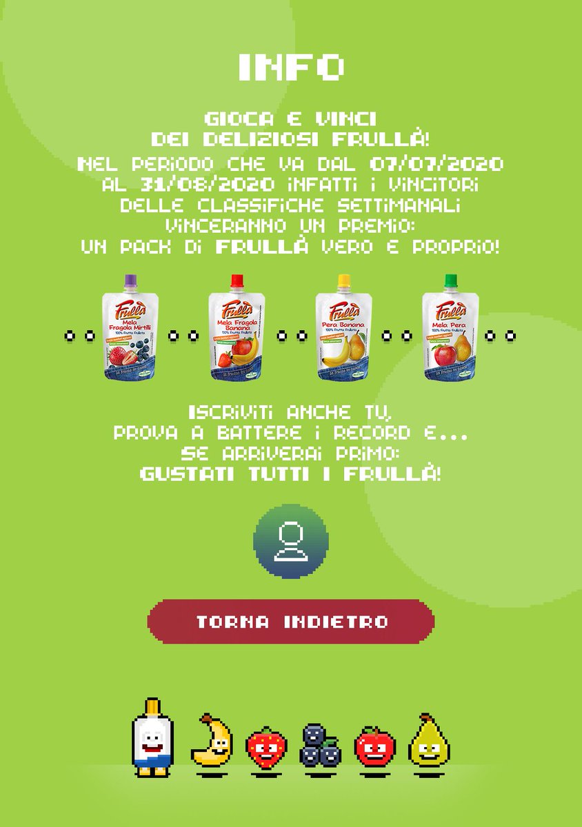 the_oluk's tweet photo. Finalmente è uscito #fruitman il videogioco ufficiale di Frullà! Potrete vincere tantissimi premi!🍎🍓🍏🍐🍌
Vorrei ringraziare il team di #gamindo e @samuelesciacca il mio amico di avventure digitali!
QUI IL LINK PER GIOCARE! https://t.co/sbfeOA0BrM
#pixelart #freegames https://t.co/13O7QDLX1q