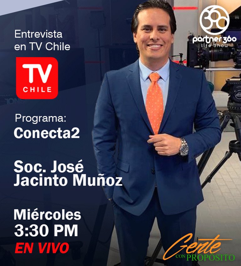 josejacintomr's tweet photo. Hoy a las 4:00pm (hora de Venezuela, Miami y Chile) seré entrevistado EN VIVO en el programa @conecta2tvchile del canal internacional TV Chile, con alcance en 24 países.
¡Los espero! @partner360pro @genteconproposito https://t.co/AO586dk80h