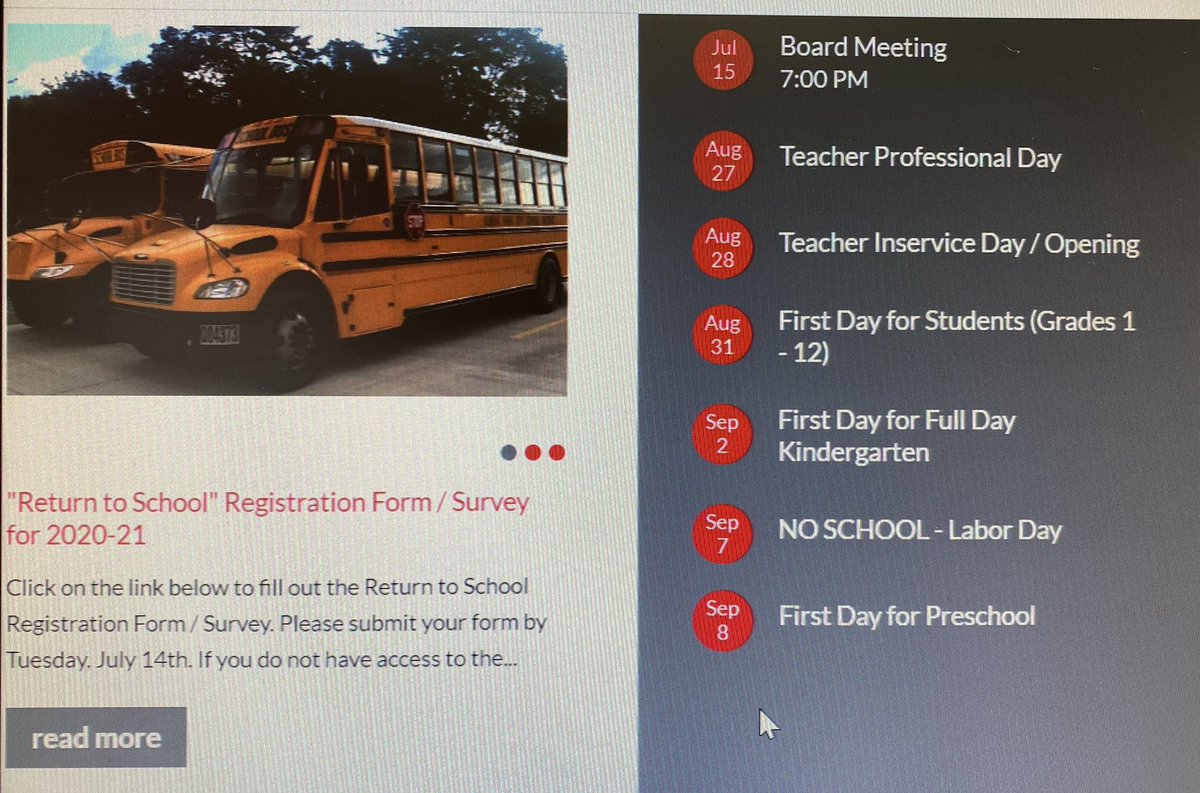 Return to School Registration Form / Survey is now available online at genevaschools.org.  We are using the information to finalize plans.  If you can’t  complete the info. online ...printed copies are available in the foyer area of the Board Office.   Due by 7/14/20.