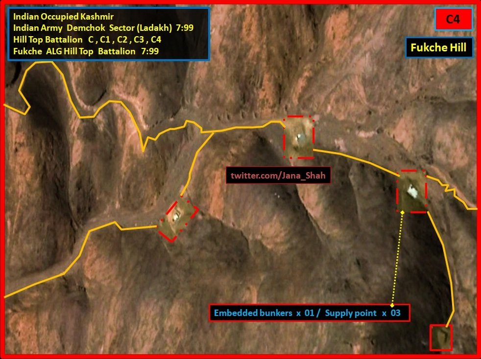 Jana_Shah's tweet photo. [4]
#IndianArmy massive infrastructure in #Ladakh in violation of 1962 accord on #LAC 

#Demchok Sector
#Koyl  Hill Top  Battalion
 
#Fukche ALG Hill Top  Battalion  
Embedded bunkers/anti-aircraft defence

#IndiaChinaFaceOff 
#Galwan 
Occupied #Kashmir https://t.co/l4KzfAtJUM
