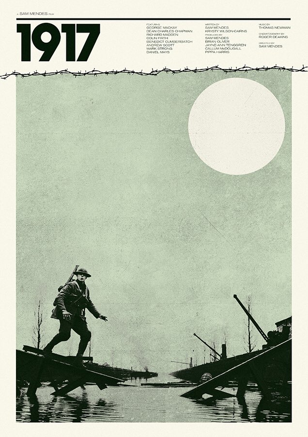 needledesign's tweet image. tonights viewing:
Rewatching #1917Movie 
Dir: Sam Mendes

Here is the poster i designed for my #Oscars2020 project