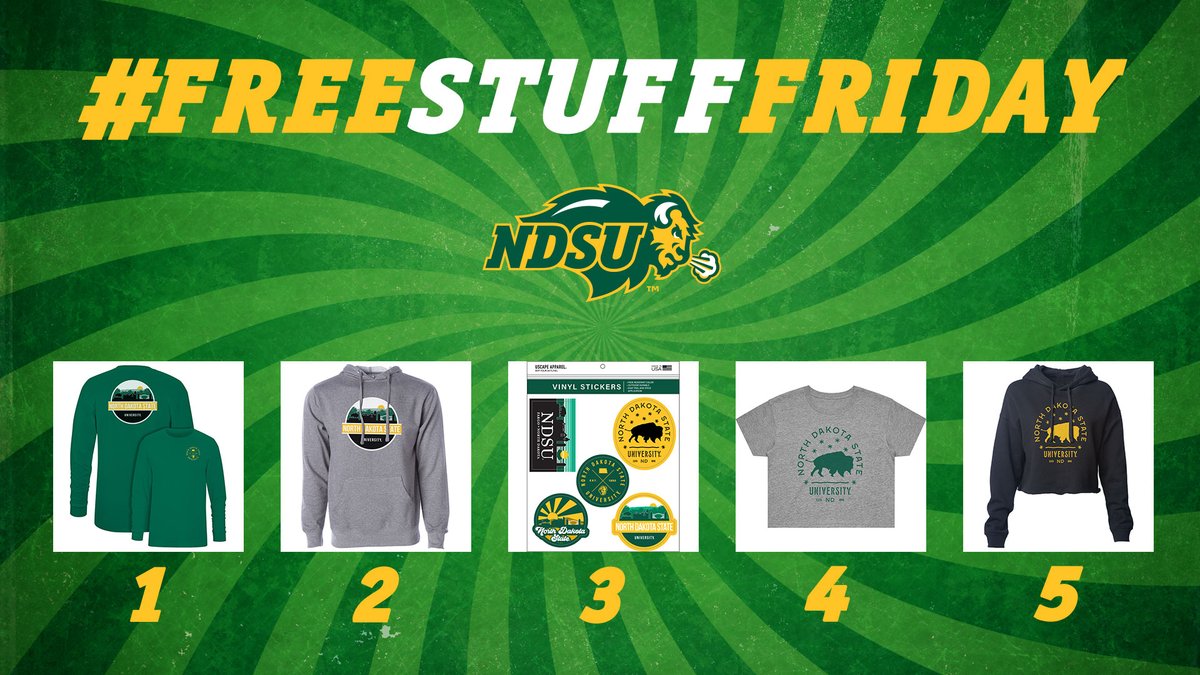 NDSUlicensing's tweet photo. 🚨 #FreeStuffFriday 🚨

This is a BIG ONE… Thanks to @UscapeApparel &amp; the @ndsubookstore, we will be giving away 5️⃣ prizes for 5️⃣ winners!

Check out the prizes here: https://t.co/chIEXnkIE2 

If you want to win, you must:
🤘 RETWEET
🤘 LIKE
🤘 FOLLOW

Winners selected Monday! https://t.co/aoocPQEJAw