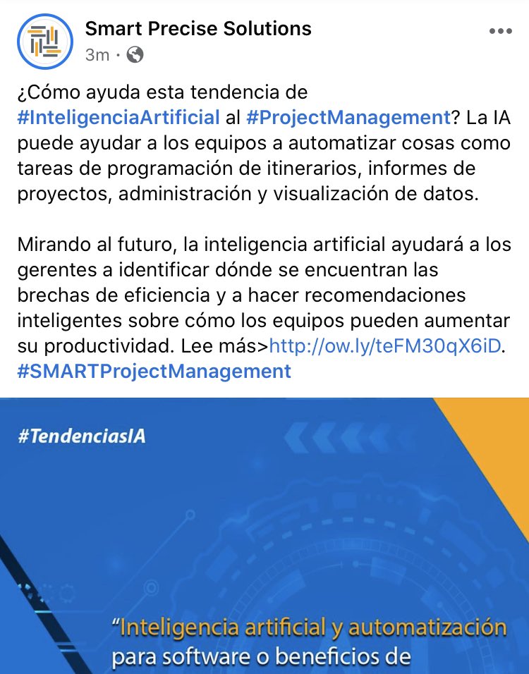 SmartPreciseSol's tweet image. ¿Cómo ayuda la #InteligenciaArtificial y la automatización para software a la #GestiónDeProyectos? 👇🏻👇🏻

Lee más&amp;gt;ow.ly/teFM30qX6iD. #SMARTProjectManagement