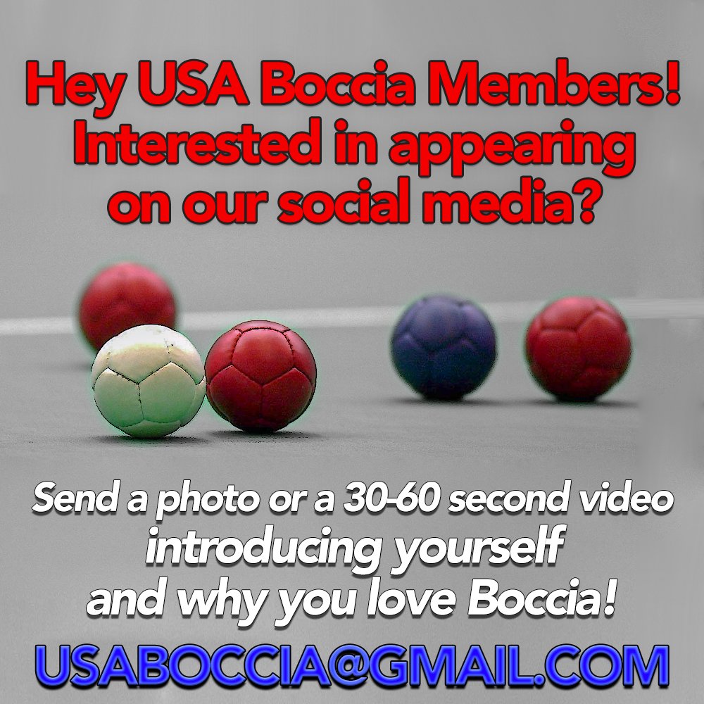 usaboccia's tweet photo. Want to be featured on the USA Boccia official social media? Send us a video or photo at USABOCCIA@GMAIL.COM and let us know who you are and why you love Boccia! #usaboccia #BISFED #paralympic #athlete https://t.co/sTqdECvba9