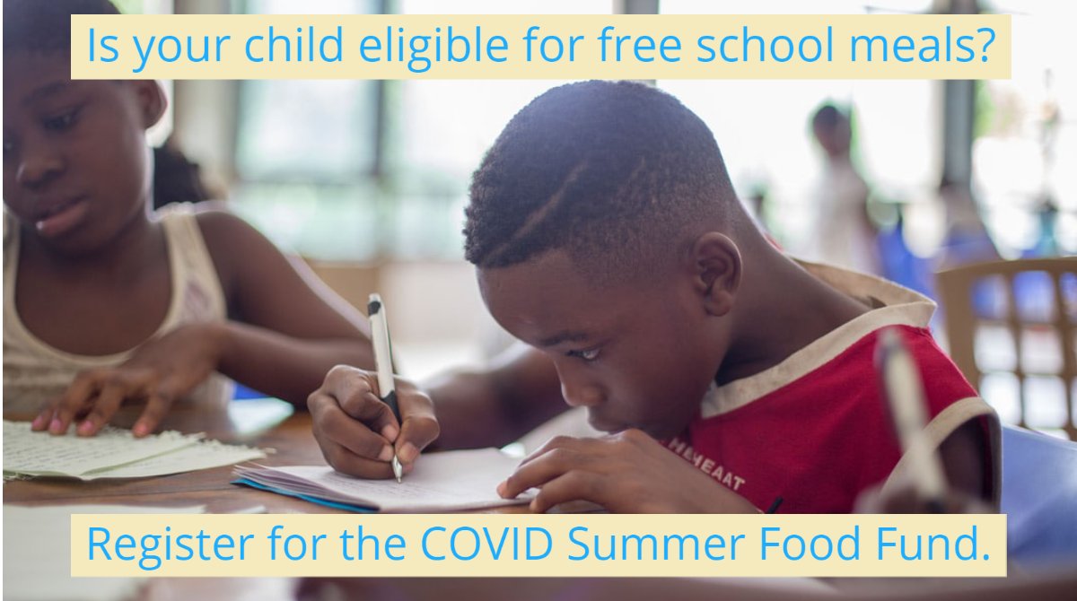 If your child is eligible for free school meals but not registered, you may be able to access support this summer through the COVID Summer Food Fund.
 
But you must register by THIS Friday 10 July 2020. 

Read more ow.ly/2T9m50At4Xj