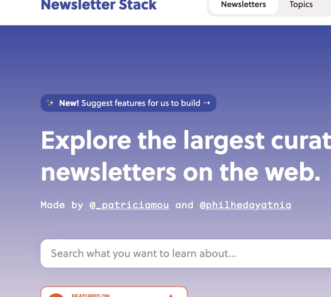 NewsletterStack's tweet image. To everyone who&apos;s DMed us with suggestions on how to improve Newsletter Stack -- first off, thank you!

We just added a portal to the site where you can submit feature requests. Click the link below to submit suggestions on how to make it better:

shipright.community/newsletter-sta…