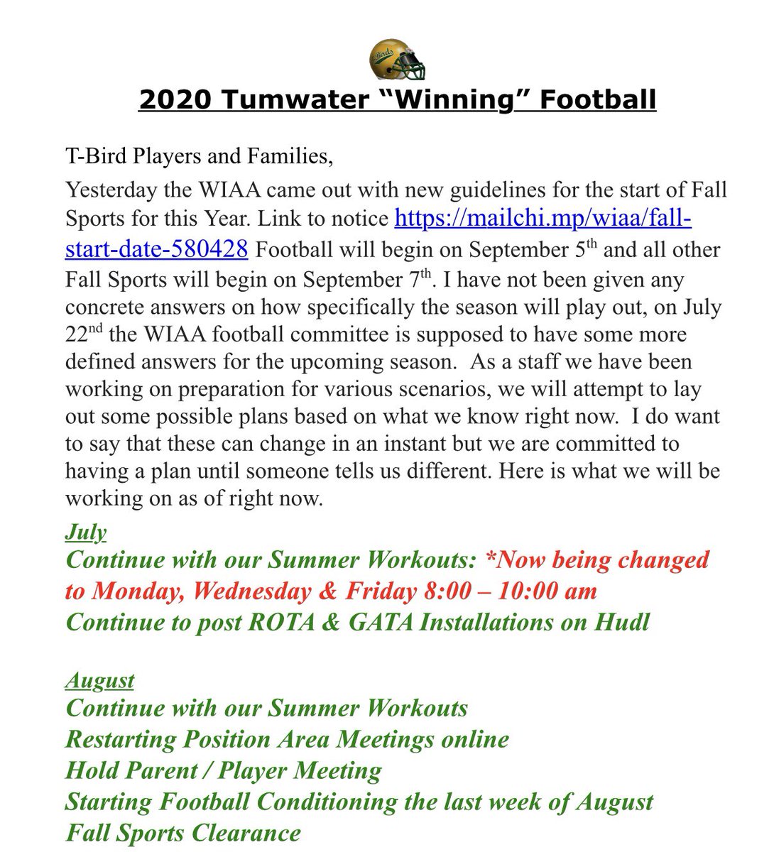 Tumwater ‘Winning’ Football tweet media