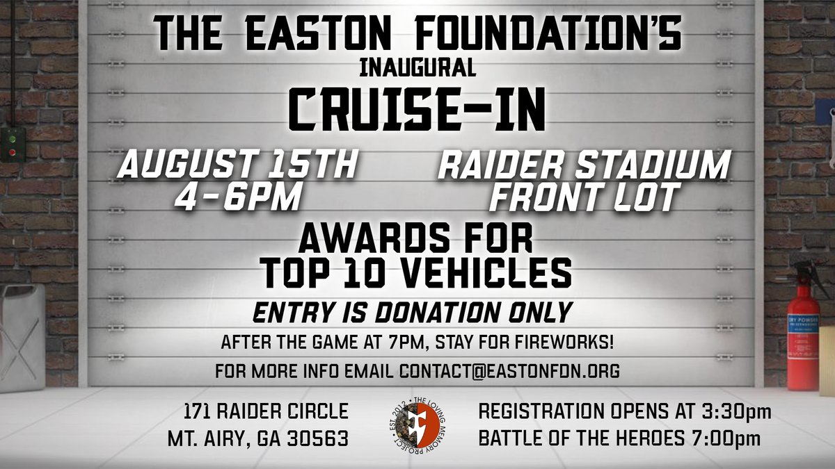 EastonFDN's tweet photo. The Easton Foundation Announces the Inaugural Cruise In Event!

https://t.co/cuBxxHJ8IX https://t.co/OtNIMlRQpa
