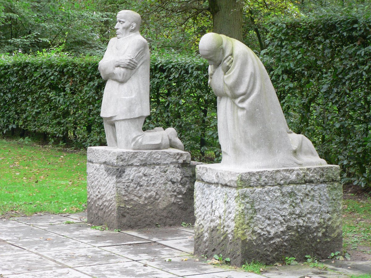 In 1910 Kollwitz turned towards the subject that she would make her own, motherhood & loss, in Runover. The loss of her son in 1914 was the genesis of her moving sculpture The Grieving Parents. Each is an island of tortured grief