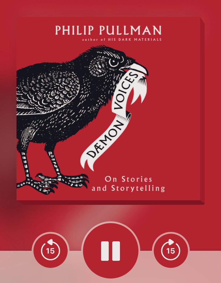 Motleyka's tweet photo. I’m listening to this collection of essays narrated and written by Philip Pullman, and 1 hour and 24 minutes in I actually chuckle snorted. Just delightful! https://t.co/prJpjxtGBp