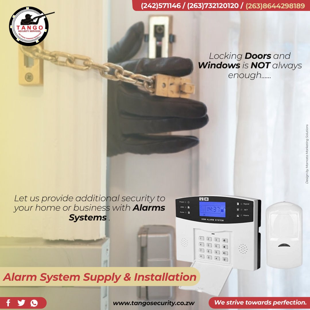 TangoSSZim's tweet photo. Contact Tango Security Zimbabwe for reliable and robust Alarm Systems to secure your property and assets from the threat of intrusion and theft.

#AlarmSystems https://t.co/UN7tYfZd2Y