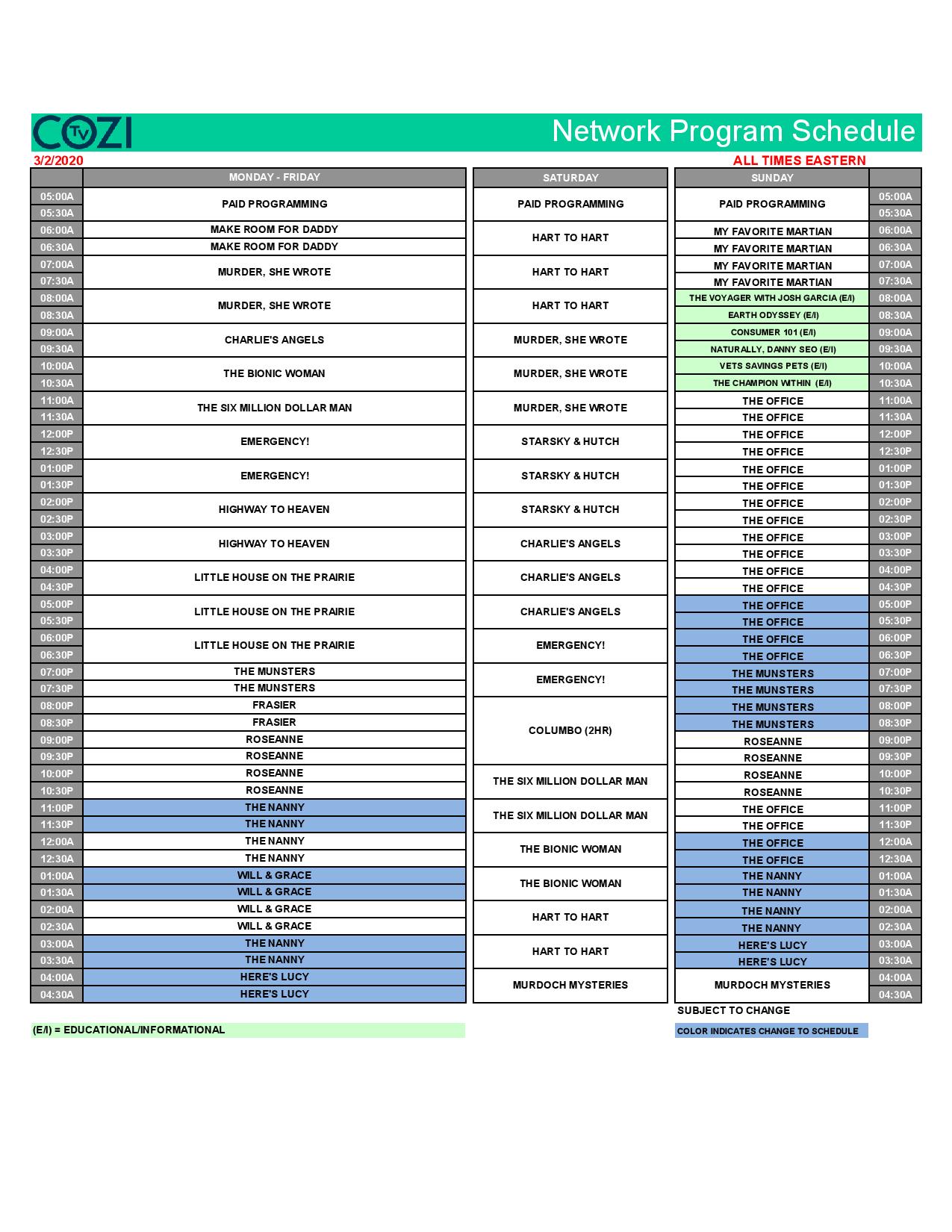 Cozi Tv On Twitter To Our Loyal Viewers Cozi Tv Is Airing As Scheduled We Re Aware That Some Viewers Are Experiencing Issues With Their Tv Listings And These Issues Are Being