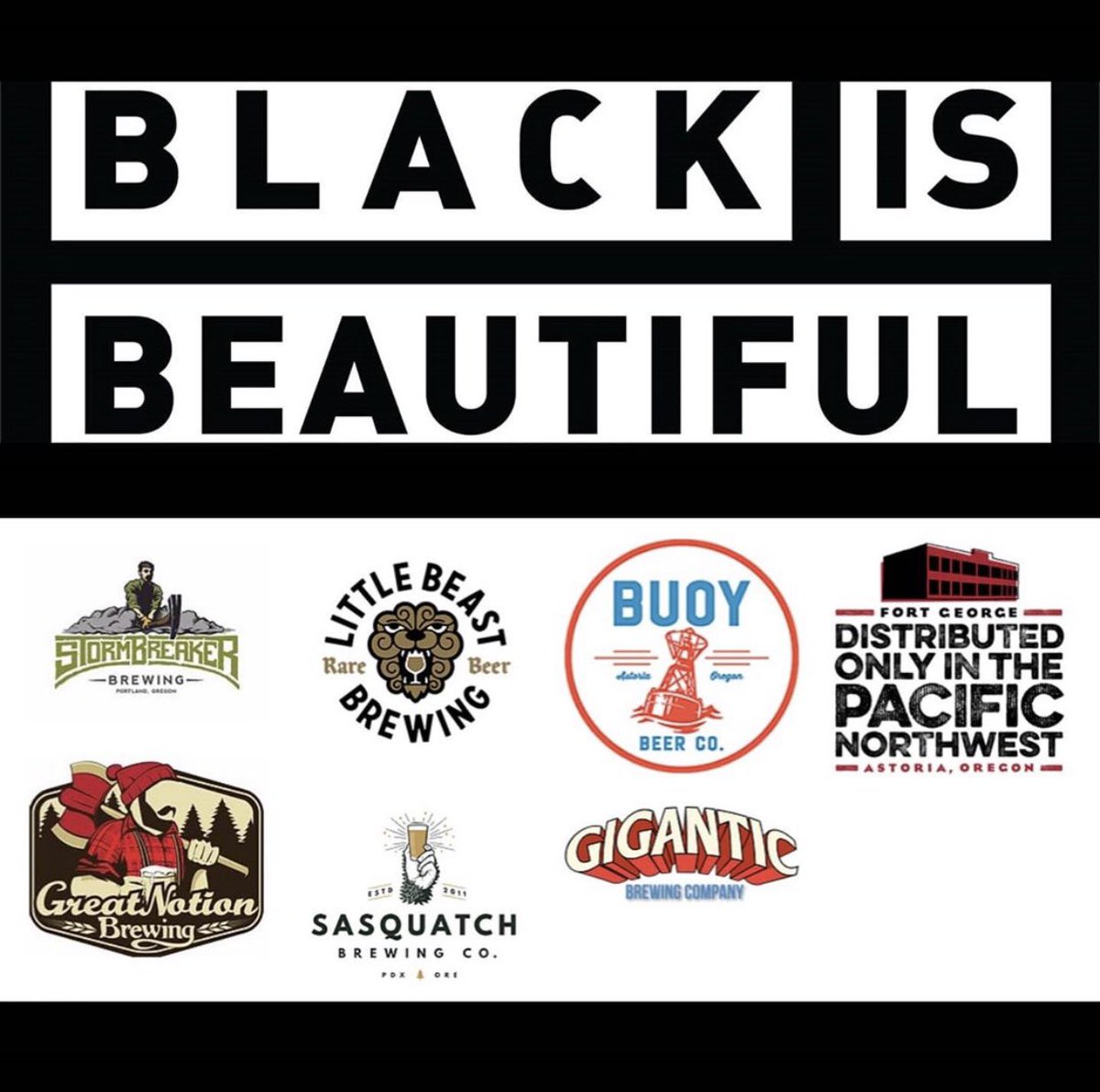 Black is Beautiful is a limited release craft beer created by brewers across the country to raise awareness about the injustices people of color face daily. The 7 Oregon brewers below will be donating proceeds to the BRF! Order now! blackresiliencefund.com/blackisbeautif…