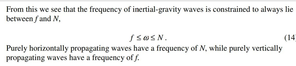 Oceanicawave's tweet photo. The frequency of inertial-gravity waves is constrained to always lie 
between f and N. #internalwave #ocean #fluid #dynamics #oceanwave #phdchat #oceangrsphy #science #AcademicTwitter https://t.co/P3Db1iyEcd