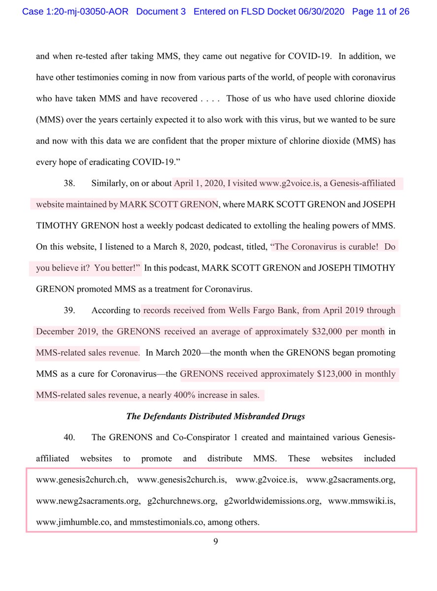 Moreover the FDA & DOJ repeatedly went to Court-willfully violated these court orders.- the Grenons sent letters to the judge re their civil case stating“that they would not comply with the Court’s orders”-Grenons threatened violence in the letters https://ecf.flsd.uscourts.gov/doc1/051022246204?caseid=573491