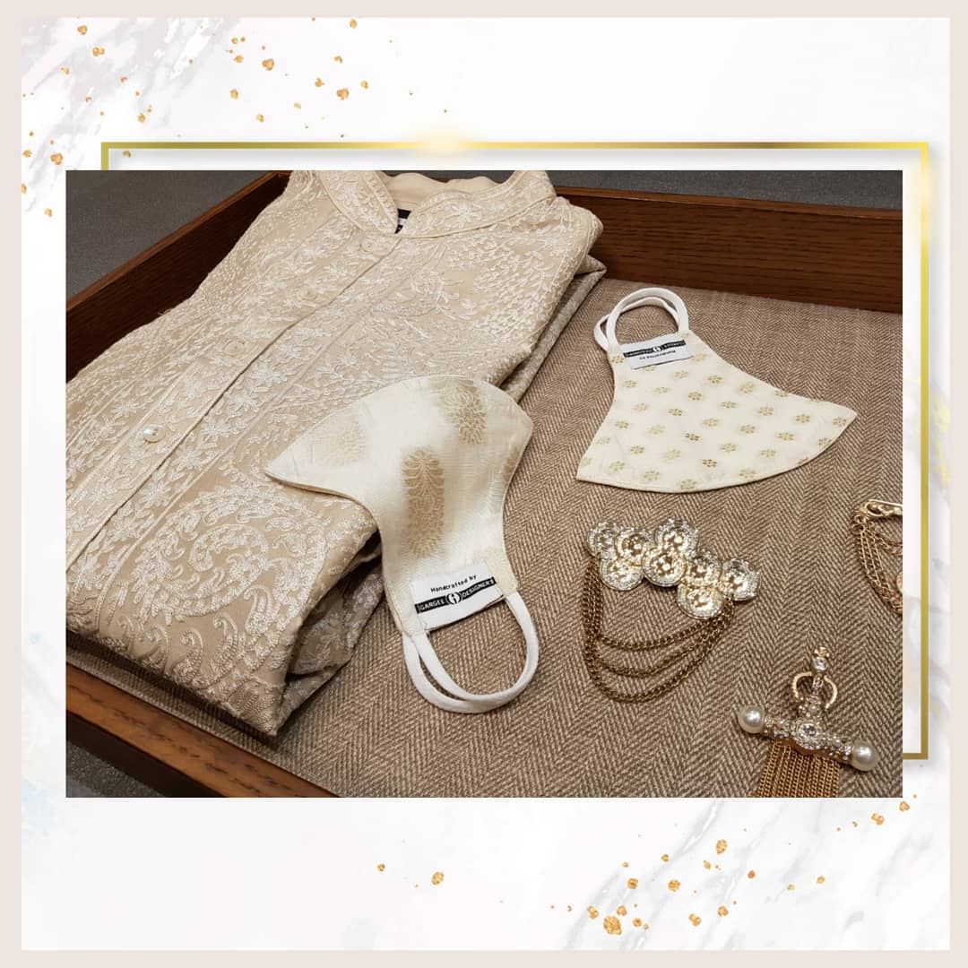 GargeeDesigner's tweet photo. This wedding season, baraatis got to bring their safe game on with our cotton made wedding mask specially crafted for baraatis. https://t.co/Si8Gb084AO
