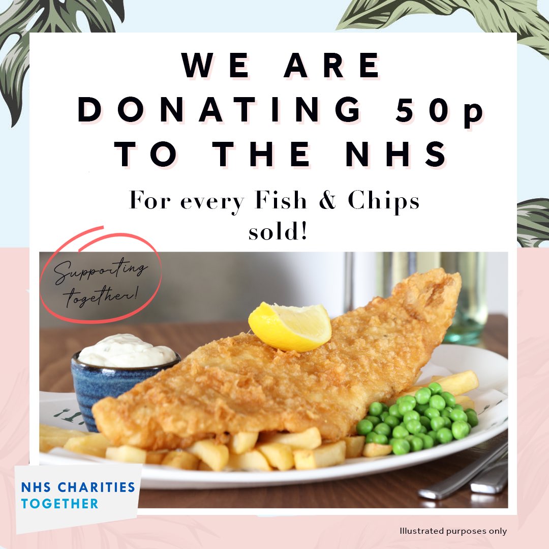 💙 We have found a way to thank all the hard working doctors 🥼 & nurses👩🏻‍⚕️ at the NHS charities together by donating with you! 🙌🏼 For every Fish & Chips sold, we will donate 50p to the NHS and for every Gordon’s sold we will donate 25p 💙 👏🏻 Thank you from everyone here at S&L