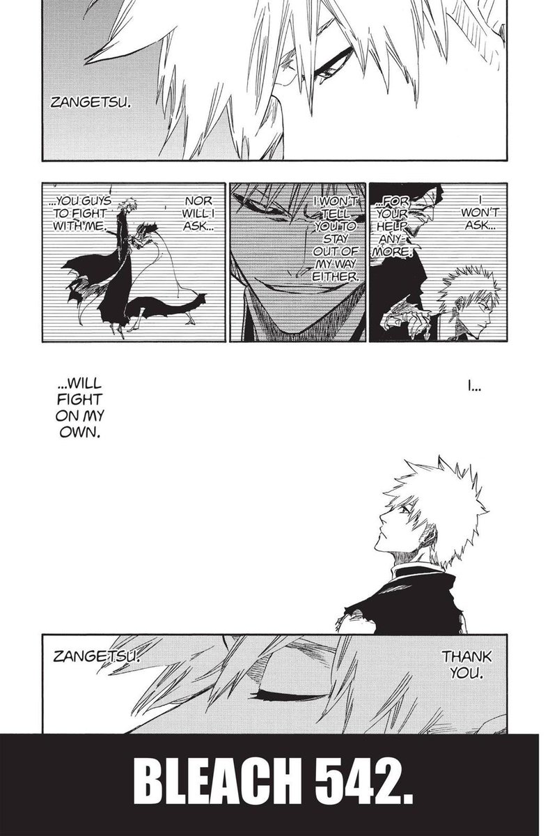 Chapter 528-542 This part answered so many questions to us Bleach fans. The past of Isshin and Masaki, Ichigo learning and accepting the truth about his heritage and his mothers death. Ichigo and the truth about Zangetsu. My favorite part of Bleach tied with the Deicide arc.